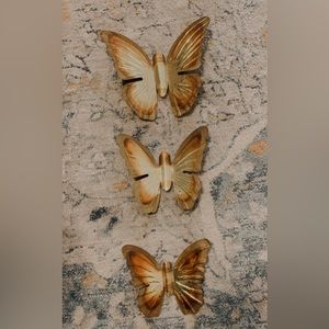 Vintage Flimsy brass butterfly wall decor